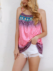 Floral Print Spaghetti Strap Top Boho Sleeveless Cami Top