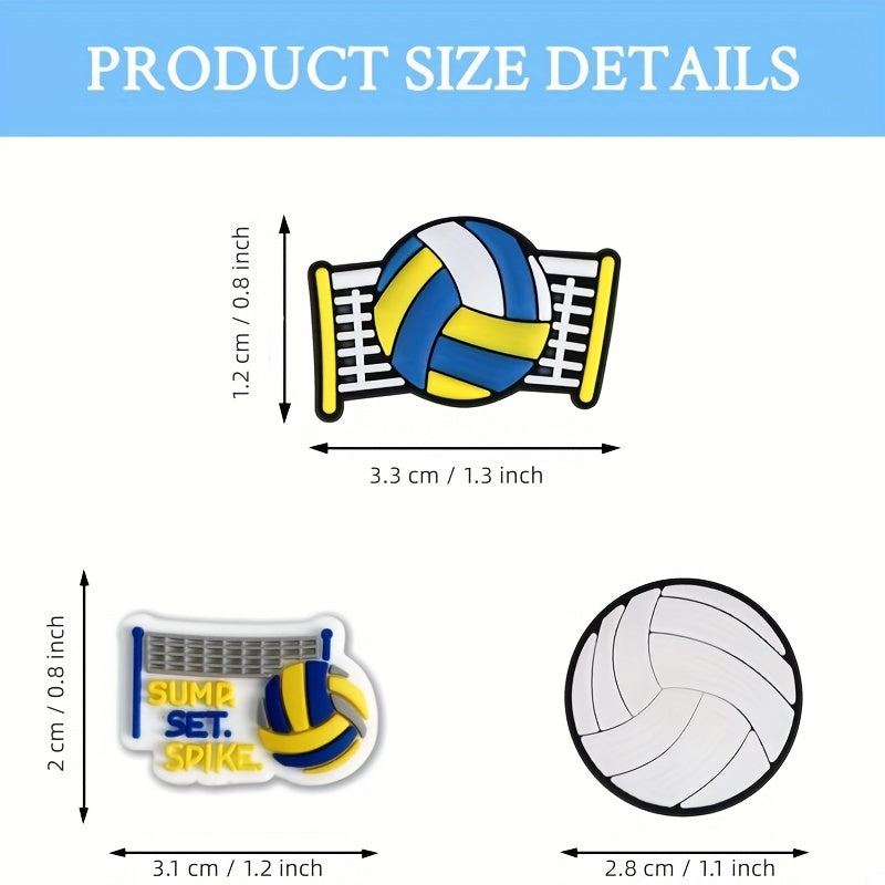 16pcs Volleyball Shoe Charms Decoration For Teens Men Women Boys And Girls