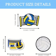 16pcs Volleyball Shoe Charms Decoration For Teens Men Women Boys And Girls
