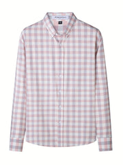 Plaid Print Men's Casual Button Up Long Sleeve Shirt
