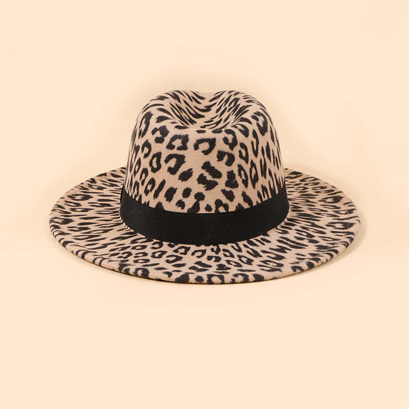Leopard Print Fedora Hat Cap Hats For Women Men Outdoor Hat