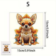 Wooden Puppy in Flower Cluster 3D Puzzle Toy
