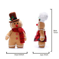 12in Christmas Gingerbread Man Plush Toy Stuffed Soft Gift