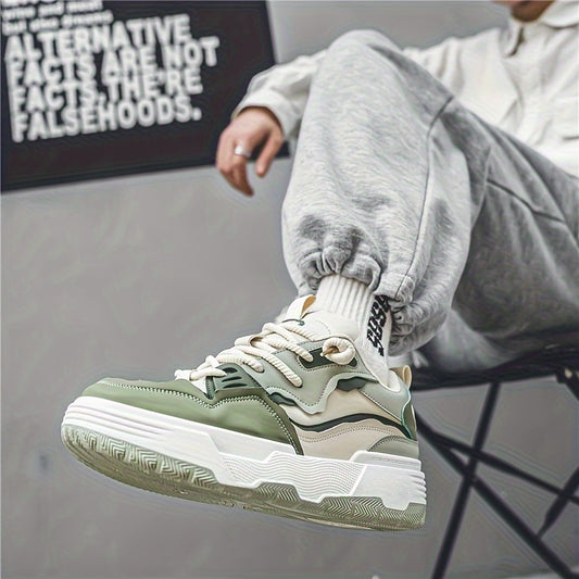 Men's Platform Skate Shoes Non Slip Lace Up Sneakers