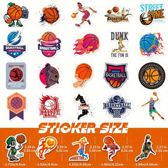 50pcs Graffiti Basketball Stickers for Luggage, Computer, Notebook & More