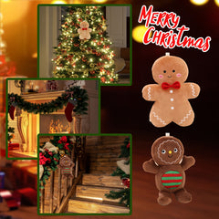 Gingerbread Man Plush Hanging Ornaments Set of 4