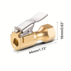 Copper Tire Inflation Clip Auto Barometer Pump Nozzle Tire Pressure Gauge