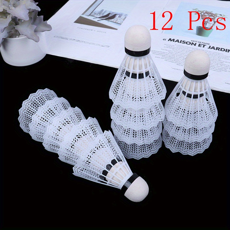 12pcs Plastic Badminton Shuttlecocks for Outdoor Training