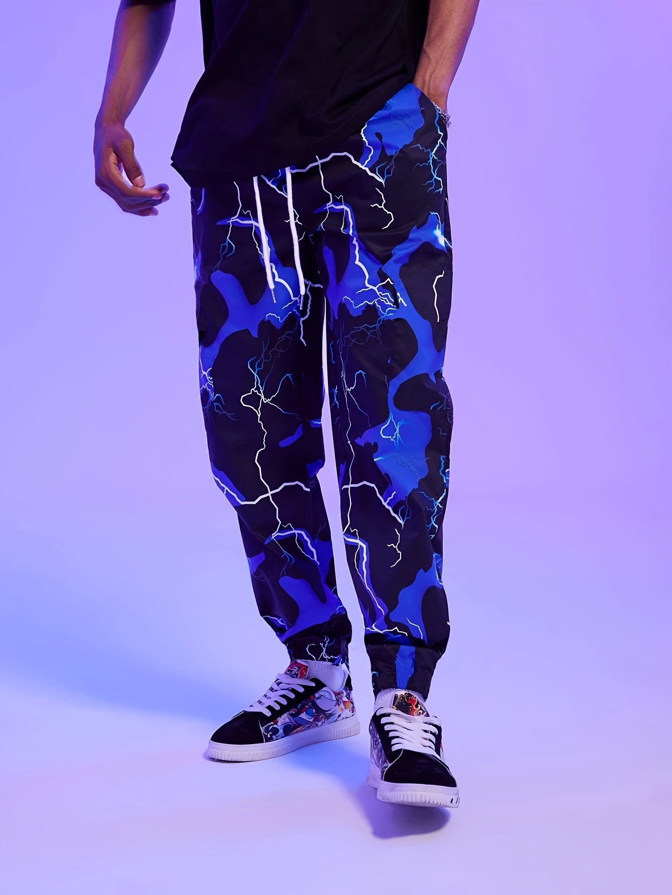 Geometric Pattern Men's Drawstring Sweatpants Jogger Pants