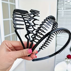 4pcs Water Wave Headbands Set Hair Hoops for Face Washing & Makeup - 2 Colors