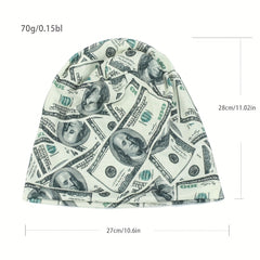 Windproof Printed Pullover Hat for Men Women Cycling Beanie