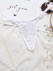 Floral Embroidery Thongs Sheer Intimates Panties