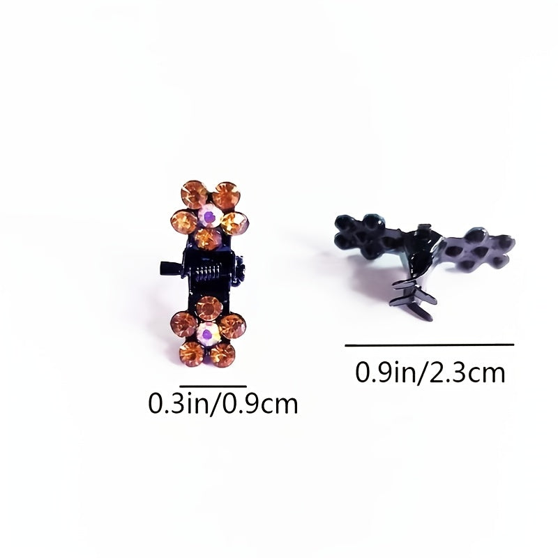 12pcs Glitter Rhinestone Mini Claw Clips Hairpin Hair Accessories