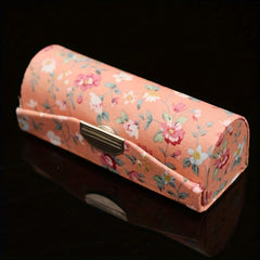 Flower Lipstick Case Holder with Mirror for Purse Travel