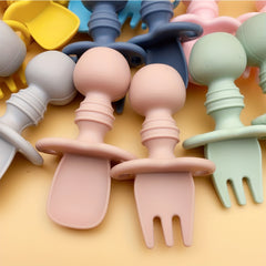 2pcs BPA-Free Panda Training Fork & Spoon Set