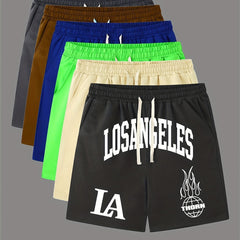 LOS ANGELES Print Men's Street Style Shorts