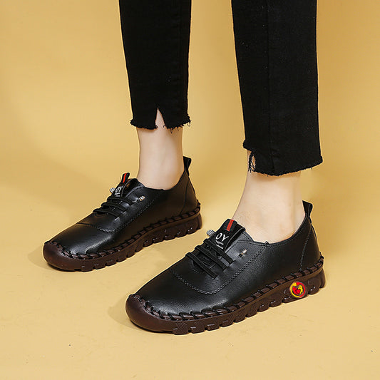 Women's Lace Up Low Round Toe Non slip Soft Sole Outdoor Shoes