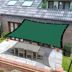 Rectangular Green Sunshade Sail for Outdoor Activities