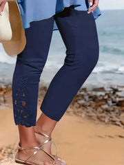 Contrast Lace Skinny Leggings Stretchy Casual Leggings
