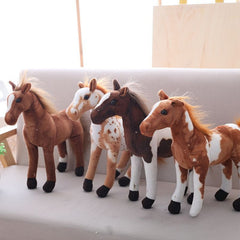 Realistic Cartoon Horse Plush Toy Soft Brown Stuffed Animal Mane Tail