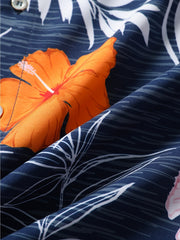 Men's Hawaiian Floral Graphic Shirt Casual Button Up Short Sleeve