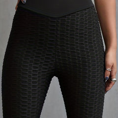 Solid High Waist Skinny Leggings Stretchy Cropped Leggings Women's Clothing
