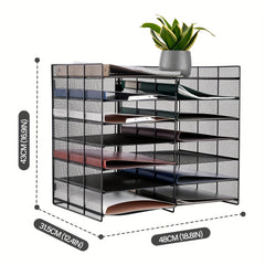 Bilateral Grid Desktop Document Organizer 12 Tray Paper Sorter Home & Office