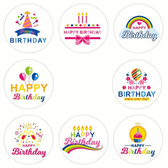500pcs Birthday Stickers in Various Patterns Box Seal
