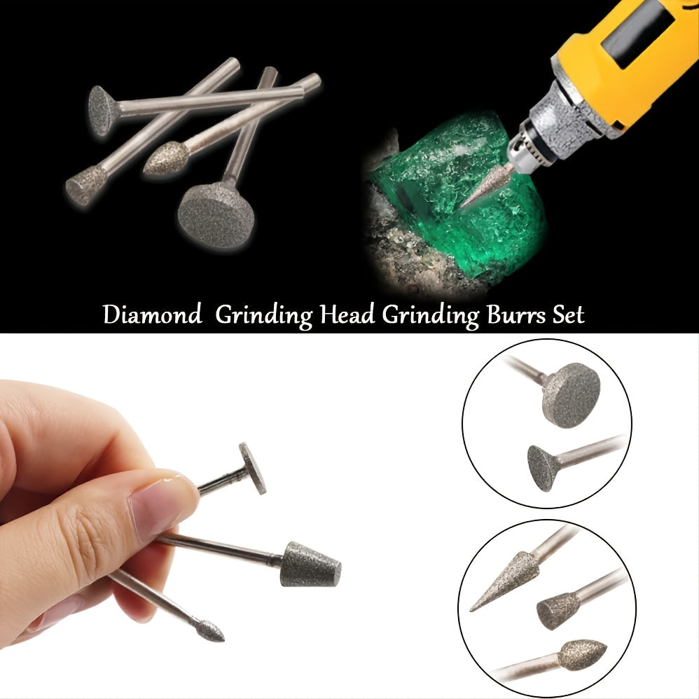 Diamond Burr Set Kit for Carving Polishing & More