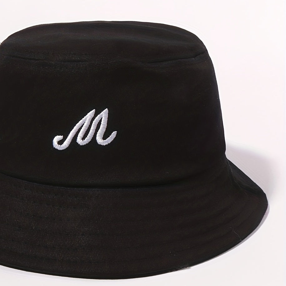 Embroidered Bucket Hat Casual Basin Hat Unisex Lightweight Sunscreen Fisherman