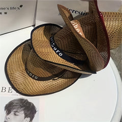 Men's Western Cowboy Hat Sun Visor Straw Hat Fishing Hat