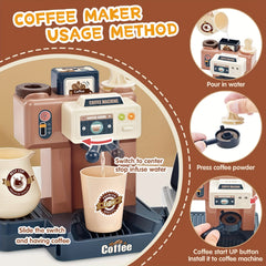 Kids Supermarket Cashier Play Set Coffee Shop Toy