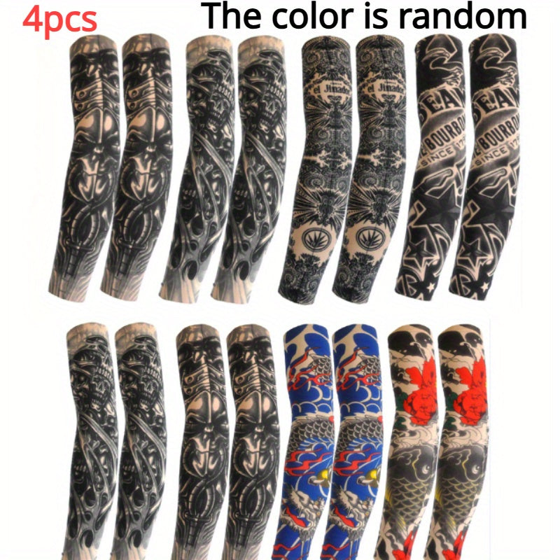 Summer Personality Flower Arm Tattoo Sleeve for Cycling
