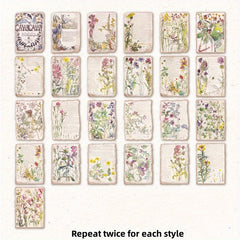 50pcs Memoir Series Retro Plant Journal Decoration Paper Old Book