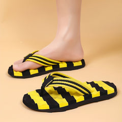 Men's Lightweight Striped Flip Flops Non Slip Sandals