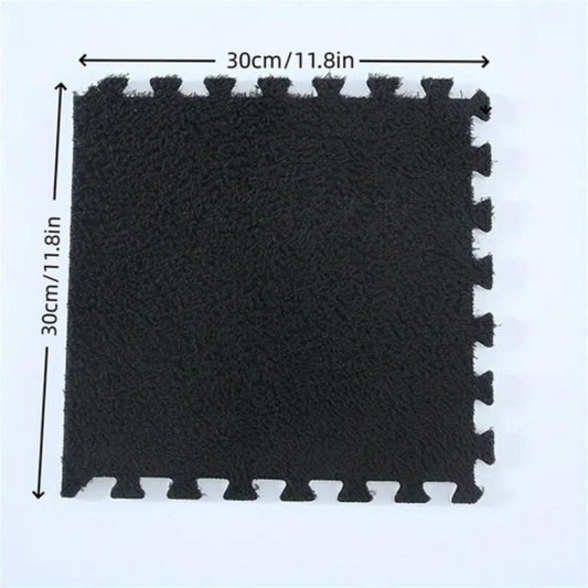 5pcs Anti-fall Bedside Mat Plush Foam Floor Mat Splicing Carpet