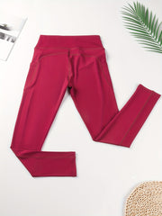High Waist Crop Pants With Side Pocket Yoga Leggings
