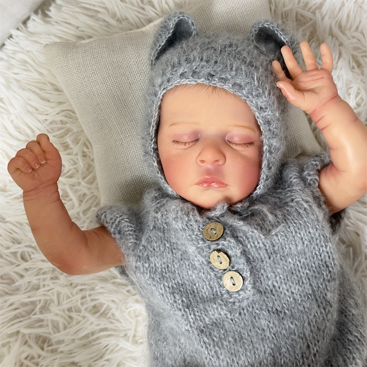 18" Reborn Doll Sleep Baby Soft Body 3D Vein Skin Art Doll