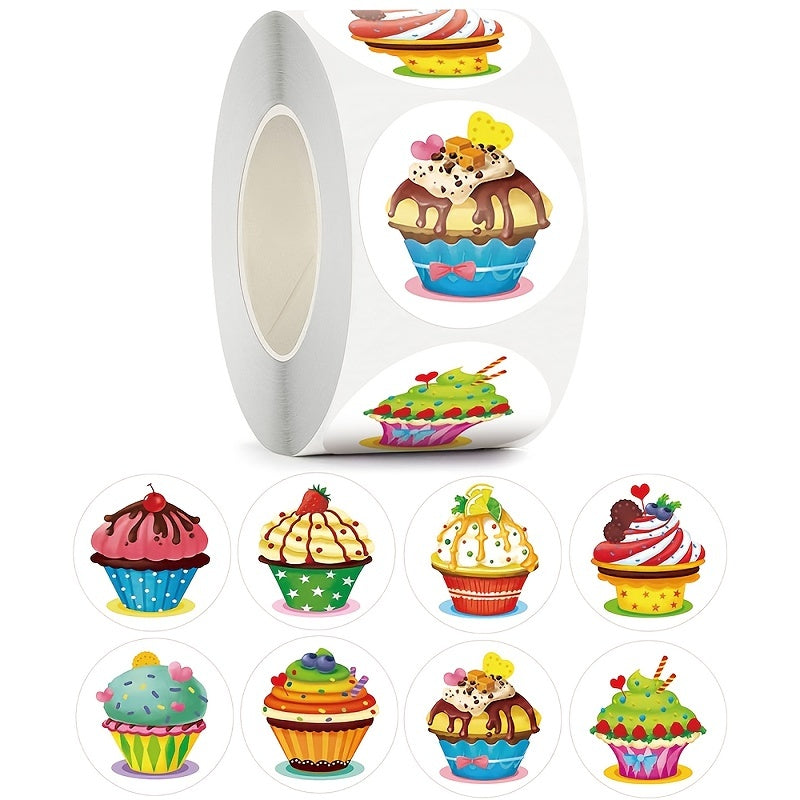 500 Happy Birthday Self-adhesive Stickers Roll Stationery Decoration