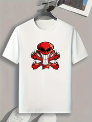 Skull Print Men's Graphic T-shirt for Summer