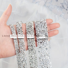1 Yard Crystal Motif Strass Hot Fix Rhinestone Tape Ribbon Iron On Appliques