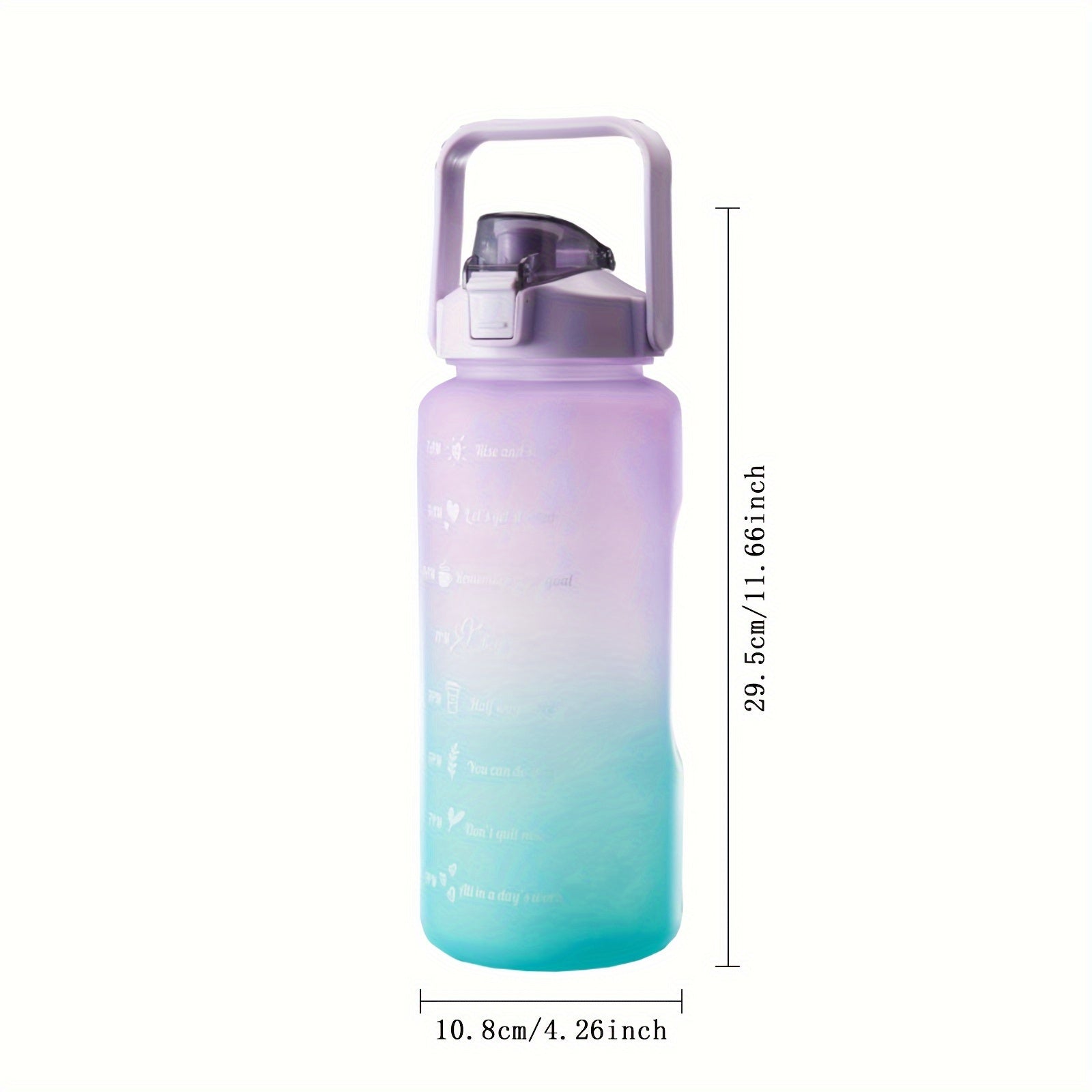 Gradient Sports Water Cup 2000ml Portable Leakproof Bottle With Time Marker