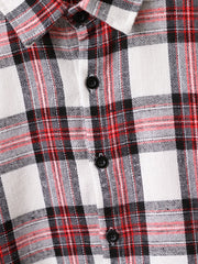 Boys Plaid Long Sleeve Shirt Spring Autumn Casual Lapel Top