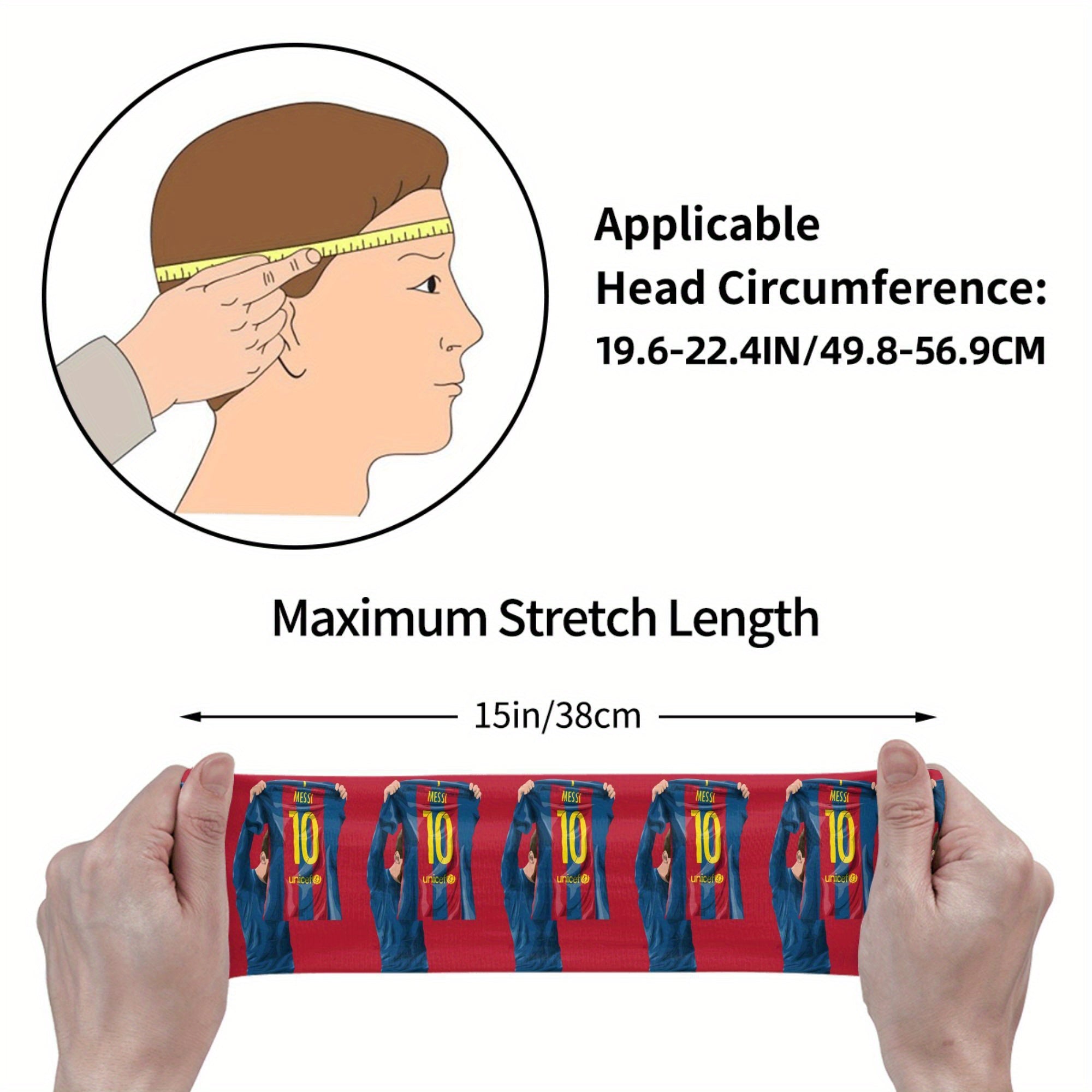Messi Soccer Jersey Headband Barcelona 10 Non Slip Sport Headband