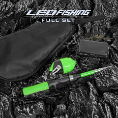 LEOFISHING Kids Fishing Starter Pole Set 4 92ft Telescopic Rod Portable Carrier