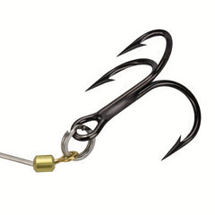 2set String Fishing Hook Barbed Triple Hooks Soft Lure Bait Fishhook Jig Rig
