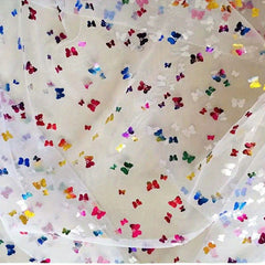 Colorful Nylon Mesh Golden Foil Butterfly Net Fabric