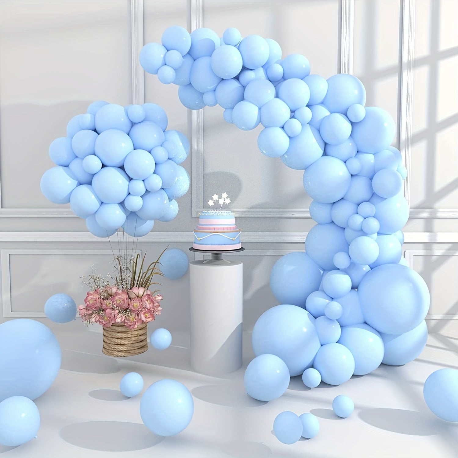 Pastel Balloon Garland Kit for Boy's Birthday Party