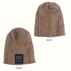 Men's Velvet Knitted Beanie Hat Winter Warm Skull Cap