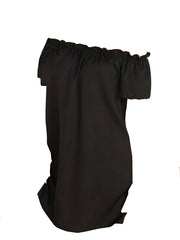 Off Shoulder Ruffle Trim Dress Casual Short Sleeve Loose Dress